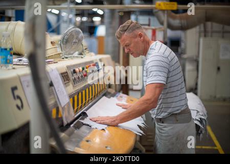 Picture Jim Wileman - Pittards leather goods factory, in Yeovil, Somerset. Stock Photo