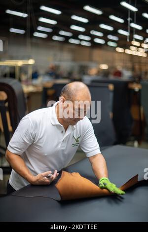 Picture Jim Wileman - Pittards leather goods factory, in Yeovil, Somerset. Stock Photo