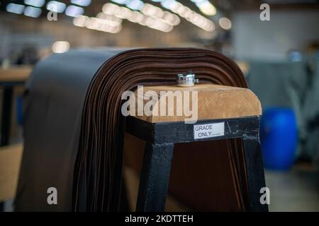 Picture Jim Wileman - Pittards leather goods factory, in Yeovil, Somerset. Stock Photo