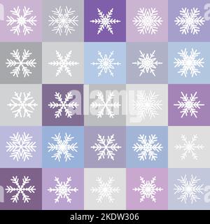 Vector set of different snowflakes. Christmas abstract background. winter pattern Vector illustration Stock Vector
