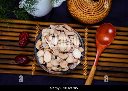 Traditional Chinese medicine radix paeoniae alba Stock Photo