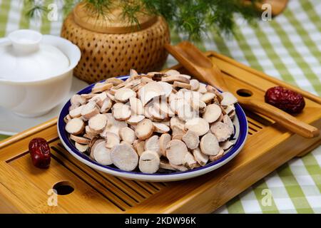 Traditional Chinese medicine radix paeoniae alba Stock Photo