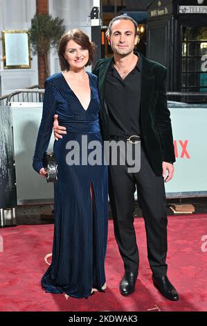 London, UK. 8th November, 2022. Khalid Abdalla attends Netflix Present the world Permiere - The fifth season of The Crown at Theatre Royal, Drury Lane, on 8 November London, UK. Credit: See Li/Picture Capital/Alamy Live News Stock Photo