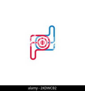 letter pd colorful lines art logo vector Stock Vector
