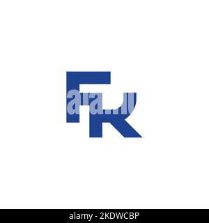 letter fk blue linked curve logo vector Stock Vector