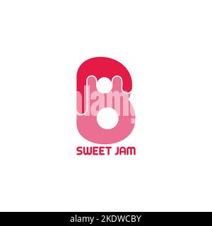 letter b sweet jam liquid drop logo vector Stock Vector