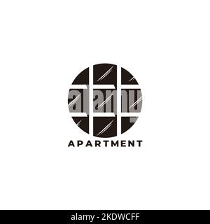 apartment buildings windows simple logo vector Stock Vector