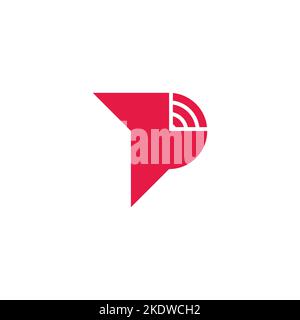 letter p signal fun happy design logo vector Stock Vector
