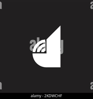 letter d radiate signal logo vector Stock Vector