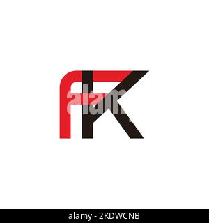 letter fk linked colorful simple logo vector Stock Vector