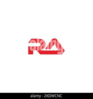 letter ra simple geometric linked logo vector Stock Vector