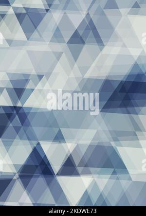 Abstract bluish grey background with chaotic triangles. Vertical vector graphic pattern Stock Vector