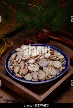 Traditional Chinese medicine radix paeoniae alba Stock Photo