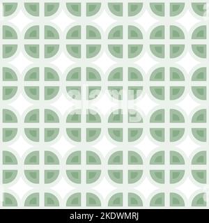 Seamless Ornamental pattern of simple geometric shapes in trendy light green shades. Abstract repeating texture. Isolate. Template for lettering, background for web, poster, card, brochure, Flyer. Stock Vector