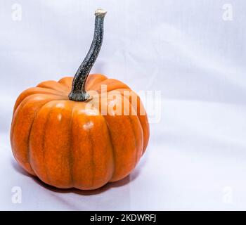 A small orange pumpkin isolated on a white background Stock Photo