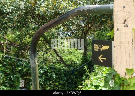 A sign for the Bondi to Manly Walk in Neutral Bay, Sydney, Australia Stock Photo