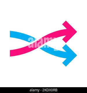 Redirect icon vector change direction symbolfor graphic design, logo, web site, social media, mobile app, ui illustration Stock Vector