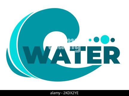 Water splashes and text samples logos and emblems set vector isolated Stock Vector