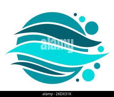 Water splashes and text samples logos and emblems set vector isolated Stock Vector
