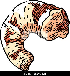 shrimp peeled sketch hand drawn vector Stock Vector