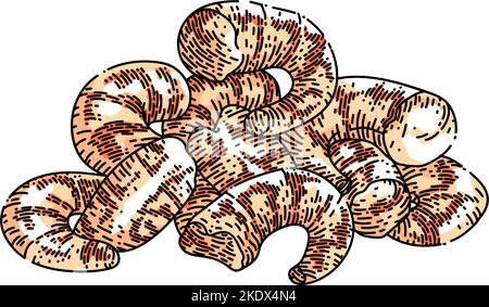 shrimp peeled sketch hand drawn vector Stock Vector