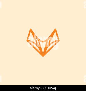 Fox Head Line Logo Vector Design Stock Vector