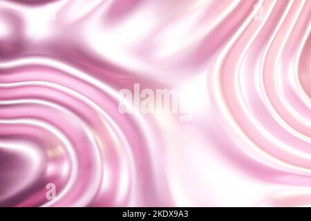 Pink liquid molten metal abstract wavy background with reflects Stock Vector