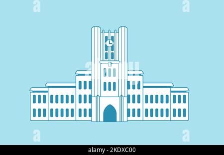 Tokyo landmark building  illustration  | Tokyo university Stock Vector