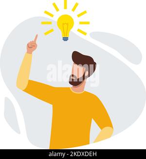 Man having great idea concept Stock Vector