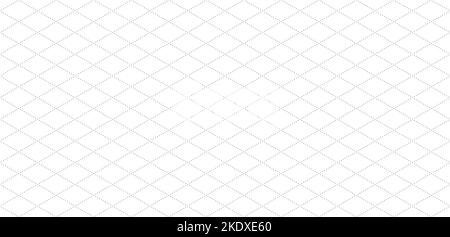 Isometric grid seamless pattern. Outline isometric template background. Hexagon and triangles line seamless texture. Vector illustration on white Stock Vector