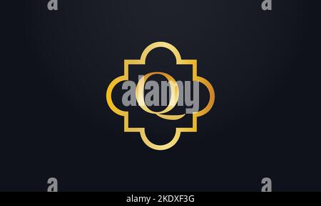 Royal Luxury gold logo monogram vector. Royal company brand logo and snow icon golden flower frame symbol letter with gold frame icon vector Stock Vector