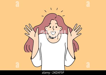 A Girl in shocked emotion. Woman holds a hand near her mouth. The girl is  scared. High detailed hand drawing vector illustration. Stock Vector by  ©ledepict.gmail.com 214306704