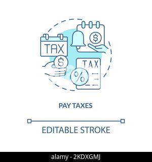 Pay taxes turquoise concept icon Stock Vector