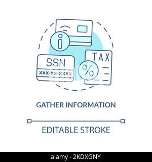 Gather information turquoise concept icon Stock Vector