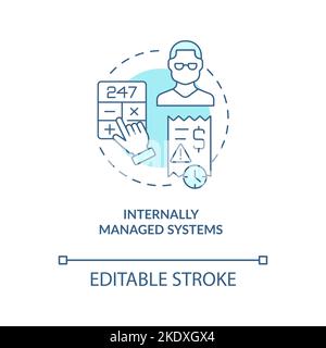Internally managed systems turquoise concept icon Stock Vector