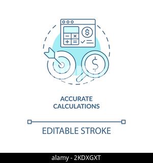 Accurate calculations turquoise concept icon Stock Vector