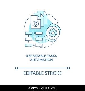 Repeatable tasks automation turquoise concept icon Stock Vector