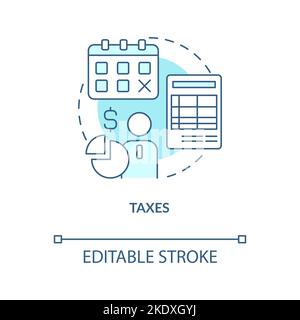 Taxes turquoise concept icon Stock Vector