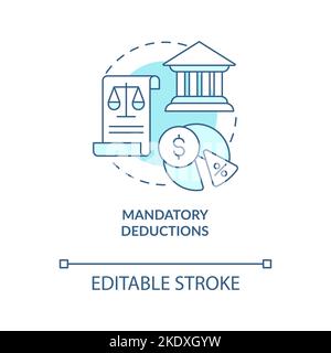 Mandatory deductions turquoise concept icon Stock Vector