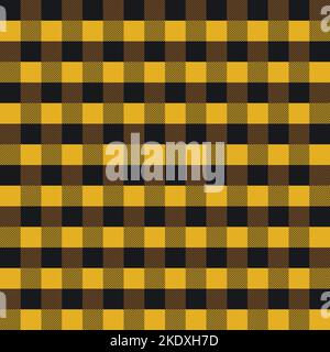Orange and black Scotland textile seamless pattern. Fabric texture check tartan plaid. Abstract geometric background for cloth, card, fabric Stock Vector