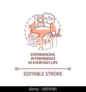 Interference in everyday life red concept icon Stock Vector