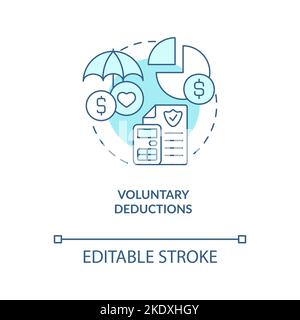Voluntary deductions turquoise concept icon Stock Vector