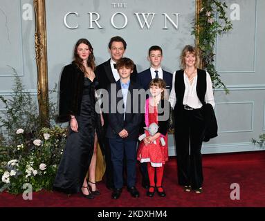 Dominic West, Catherine FitzGerald with their children Dora, Senan, Francis and Christabel at The Crown, Season Five World Premiere, on November 8th, 2022 in London, UK. Photo by Stuart Hardy/ABACAPRESS.COM Stock Photo