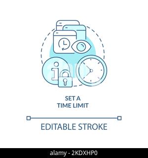 Set time limit turquoise concept icon Stock Vector