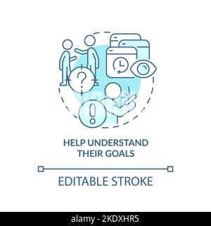 Understand goals turquoise concept icon Stock Vector