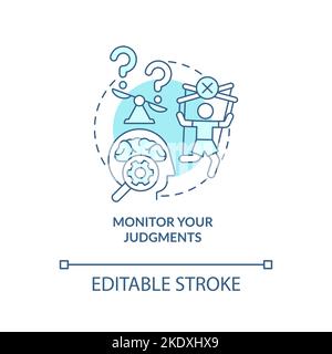 Monitor your judgments turquoise concept icon Stock Vector