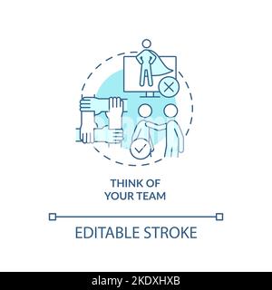 Think of your team turquoise concept icon Stock Vector