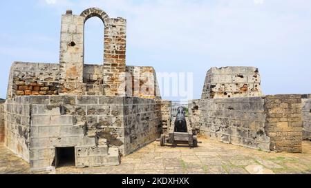 View of Fortification of Diu Fort, Diu, India. Stock Photo