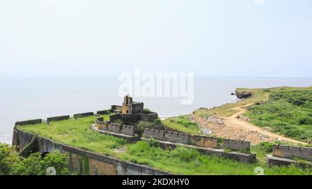 View of Fortification of Diu Fort, Diu, India. Stock Photo