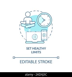Set healthy limits turquoise concept icon Stock Vector